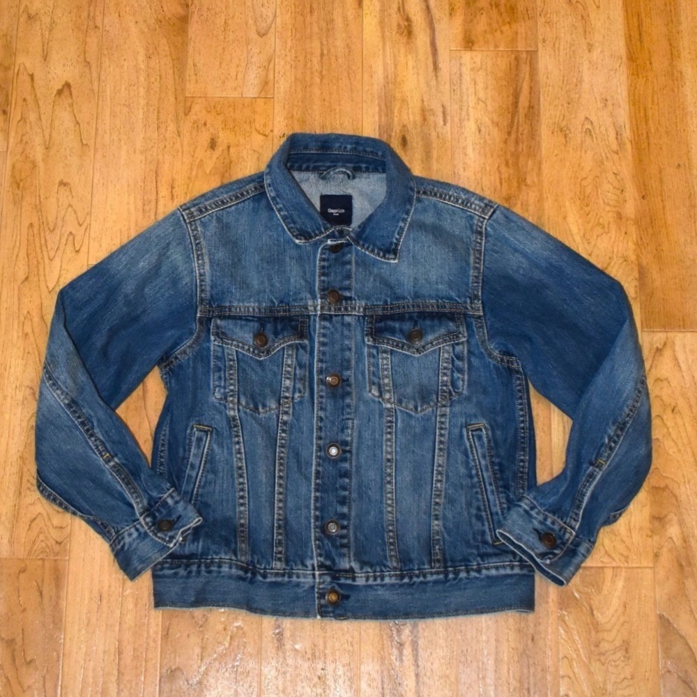 GapKids Denim Jacket Kids Size M Medium Blue Excellent Trucker‎ Button Front